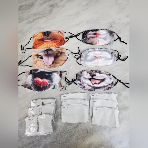 Brand New Dog and Cat Face Masks with Filters NWOT - Picture 2 of 2